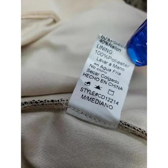 Trac High Neck Fit & Flare Nude Black Lace Laywred Dress Woman's Size M #CB5 - Picture 7 of 9